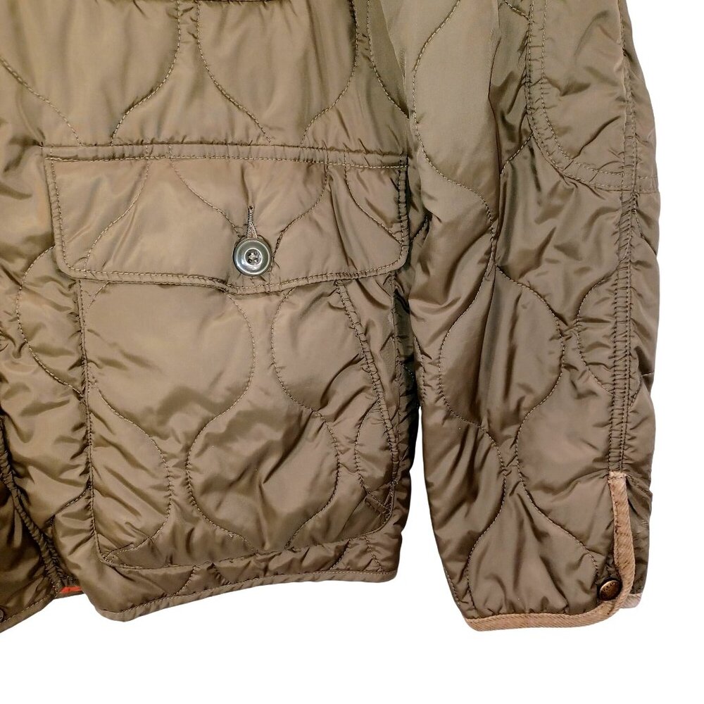 Chore Coat Grayers Andrew Quilted Jacket Mens Large Olive Green Corduroy Collar - Picture 16 of 16